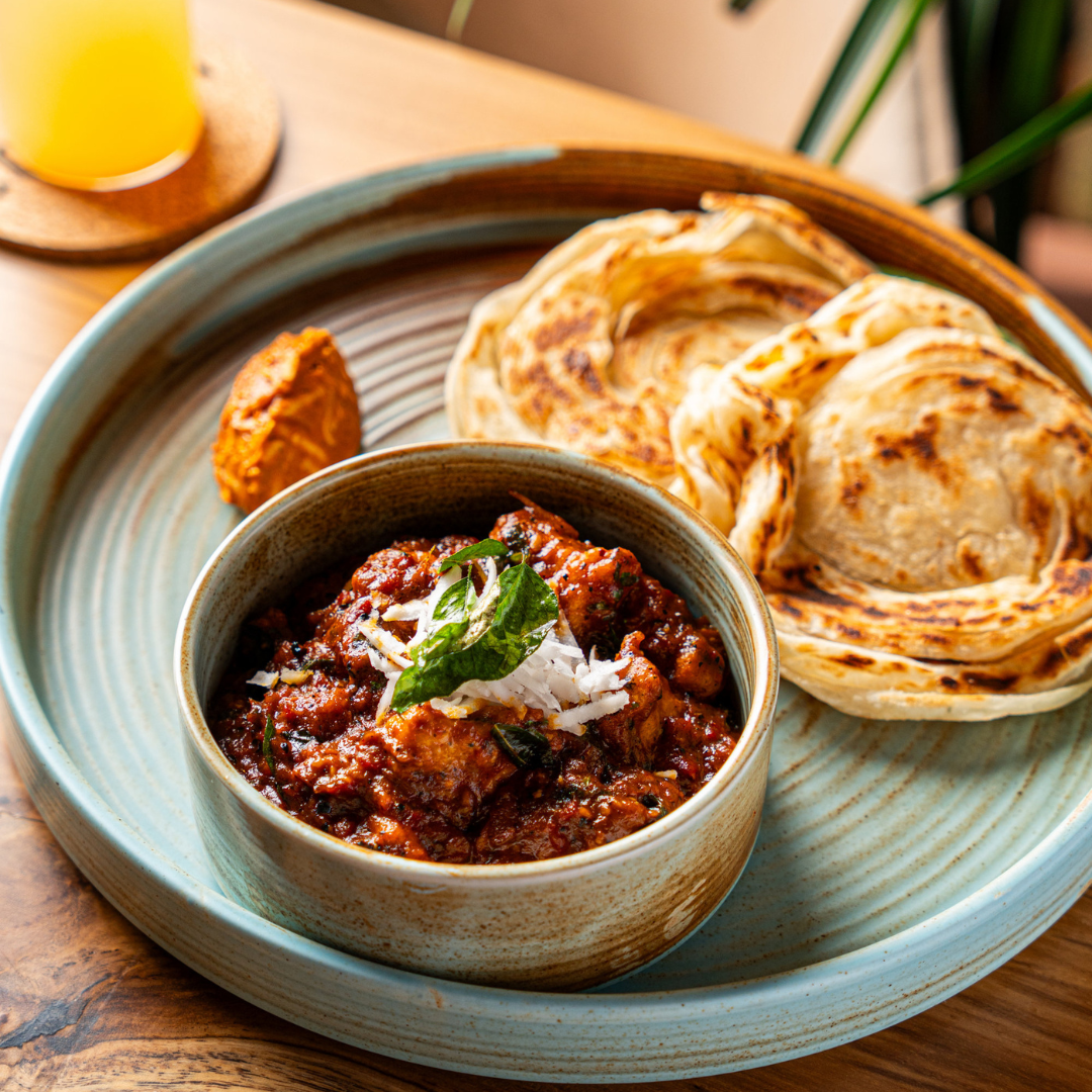 Chicken Pepper Fry with Malabar Parotta