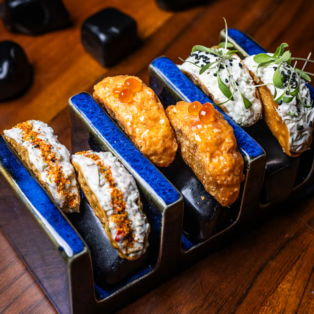 A potential party crowd favourite would be the mushroom, truffle and cream cheese tacos