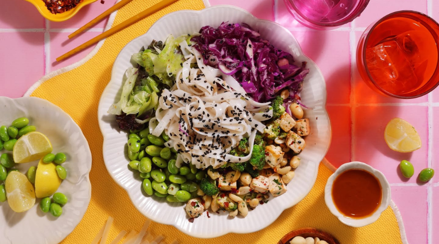 Healthy salad bowl at Earth café, Mumbai