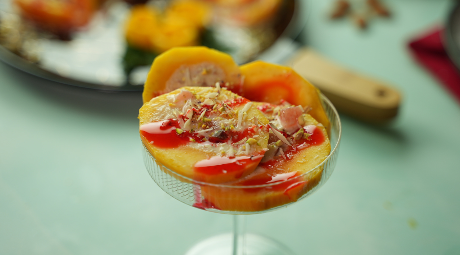 Delicious mango stuffed kulfi at Kuremal Mohanlal Kulfi