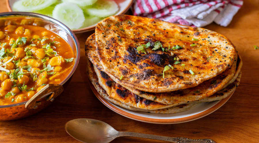 Delicious Kulchas at Lakhori Haveli Dharampur